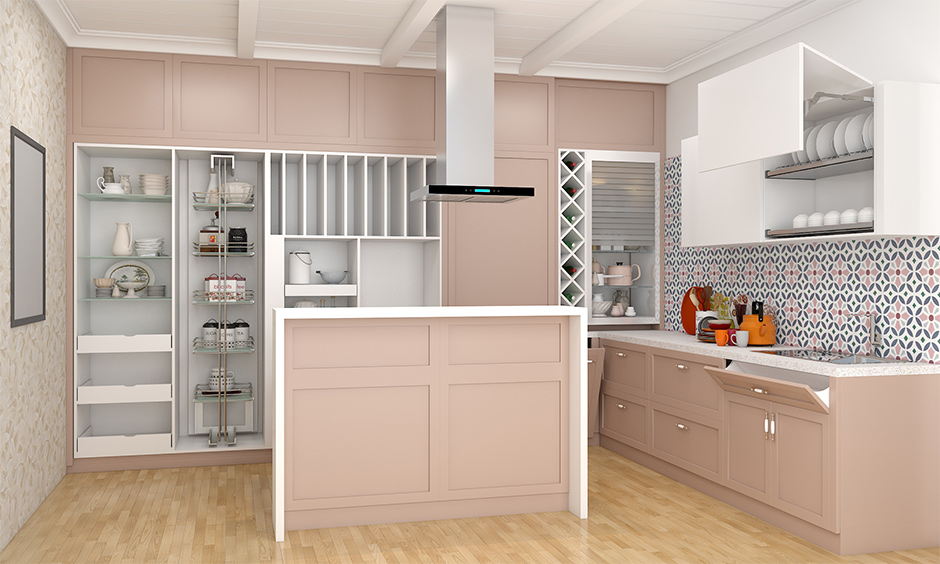 Open kitchen cabinets with no doors look yet with varying sizes and styles