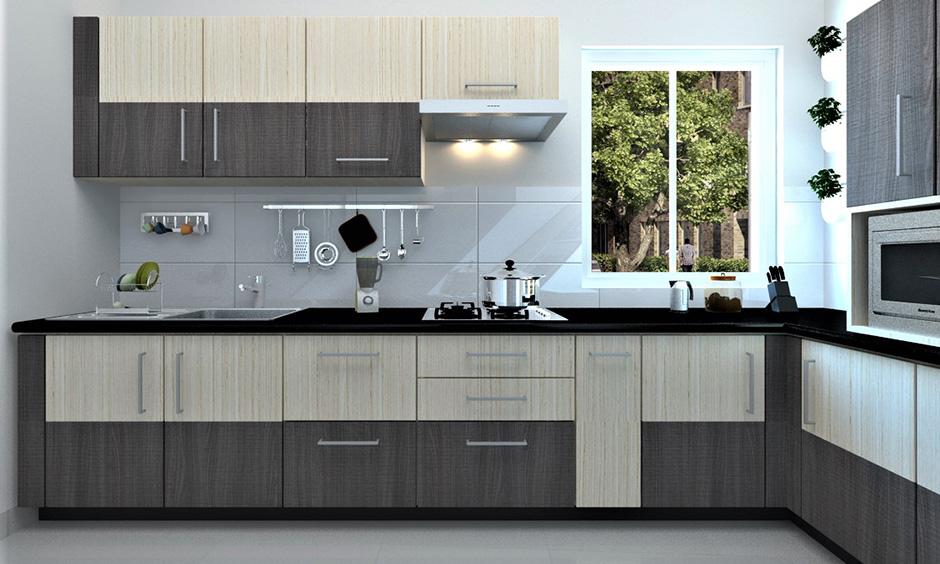 Sunmica design for kitchen in dark and light colour