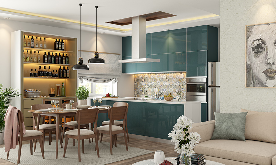 Open modern bar counter for open plan homes