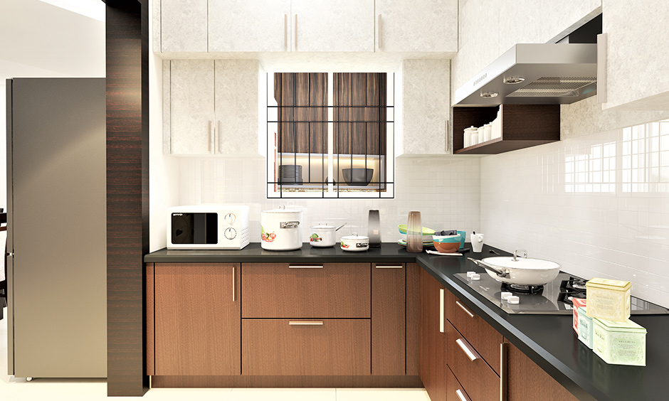 Brown color wooden sunmica design for kitchen cabinets