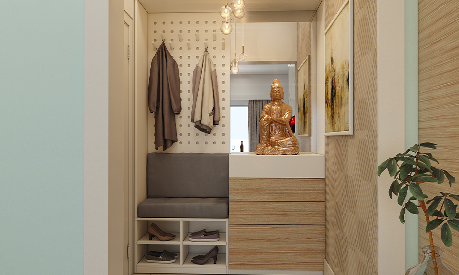 2023 trends in Chennai homes with foyer unit design lends a clean and clutter-free look