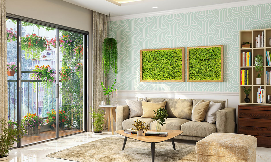 Accent wall with a vertical garden