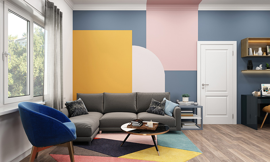 Ace A Grey And Blue Living Room with bright colours