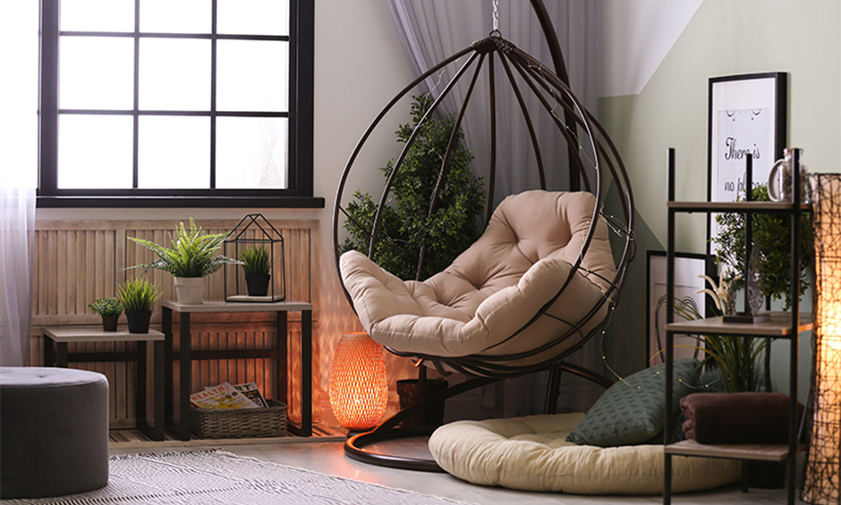 Oversized hanging armchair for your zen corner