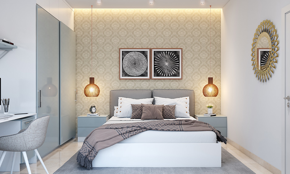 Home design trend in Pune with motif wallpaper enlivens your bedroom