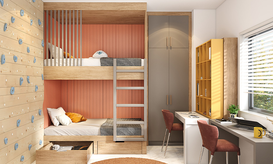 Space-saving bedroom furniture for your twins