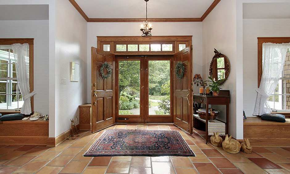 Wooden safety door with traditional design - adding elegance and security to your home