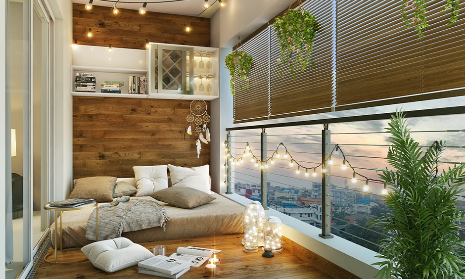 Wooden flooring for a cosy balcony