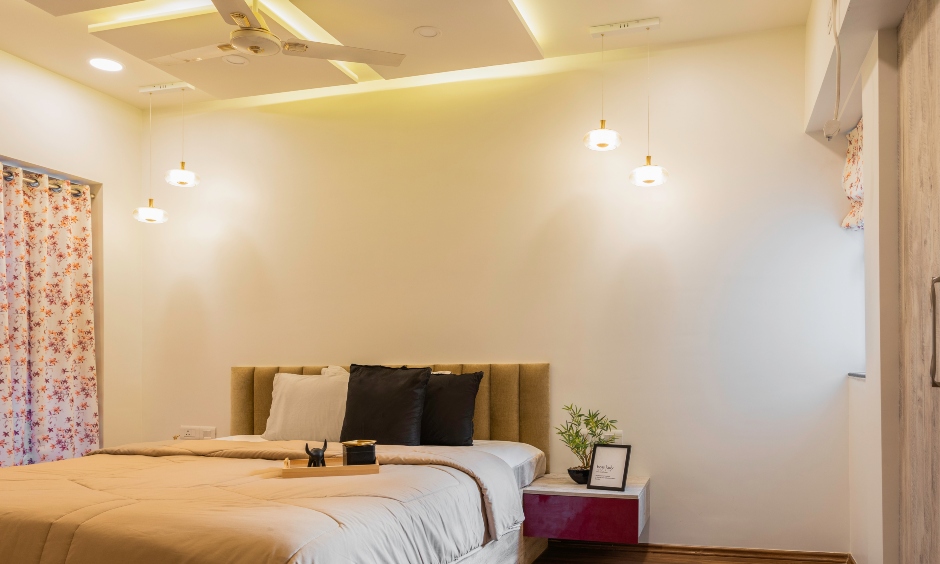 Bedroom pvc ceiling design with cove lights elevates the space