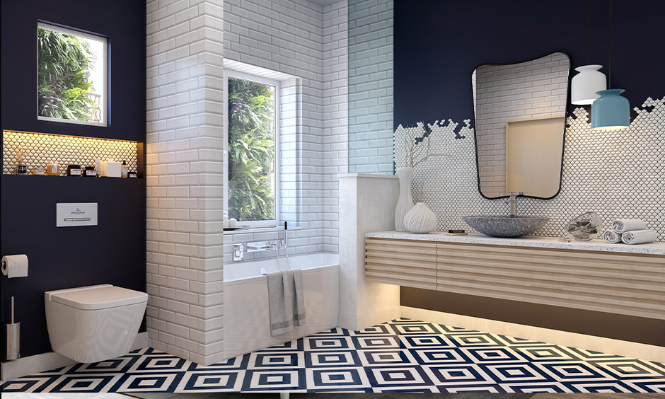 Brick wall tiles for bathroom designing