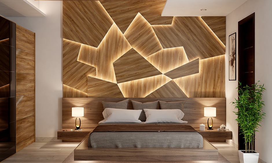 Minimalistic wood false ceiling