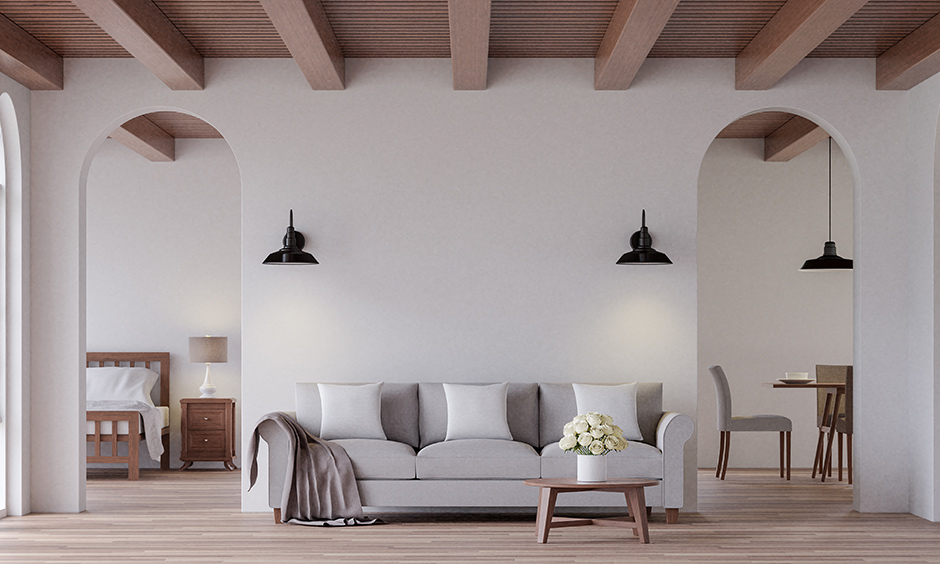Natural wood modern false ceiling
