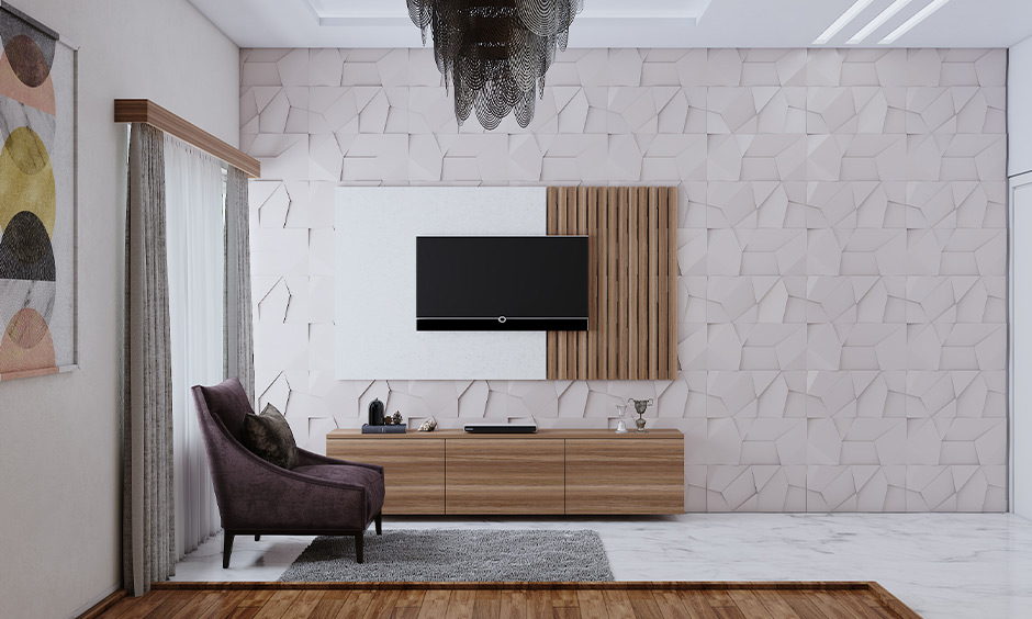 Living room pvc wall panel in 3d style
