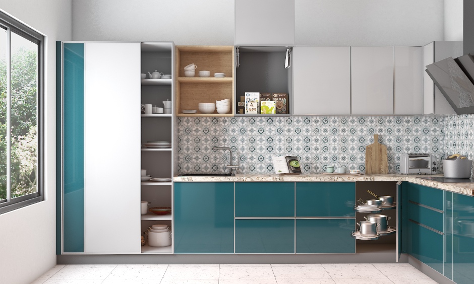 Sliding kitchen cabinet doors are benefits of space-saving