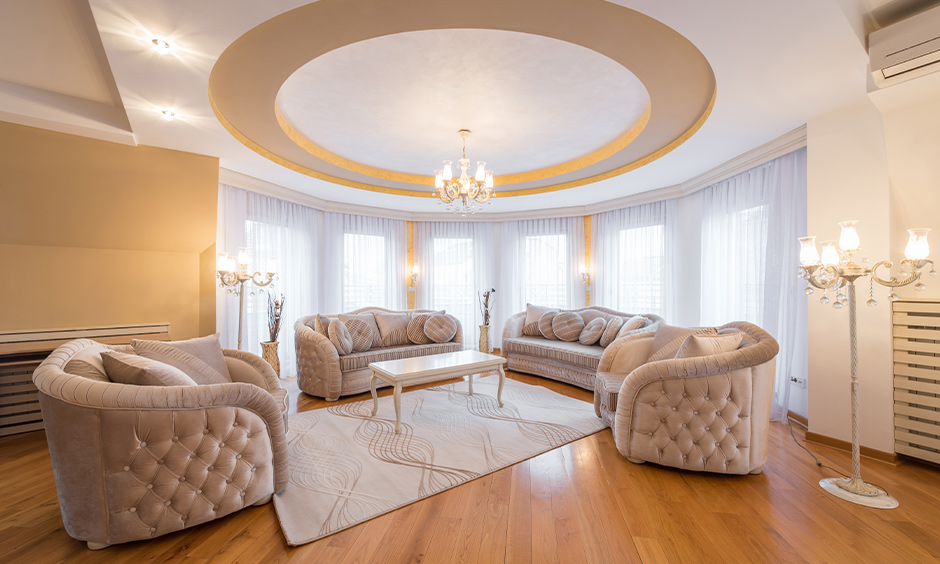 Stylish mouldings and pvc design for ceiling with cove lighting