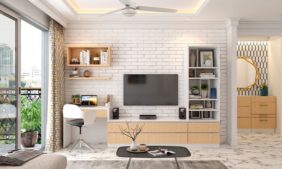 White brick wall decor ideas